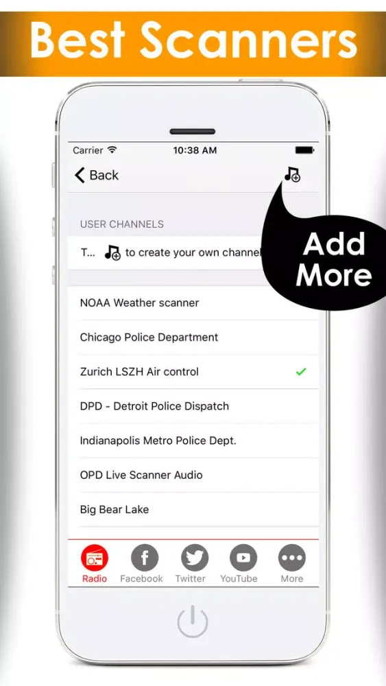 Tangkapan skrin Police radio scanners - The best radio police scanner , Air traffic control , fire & weather scanner report from online radio stations