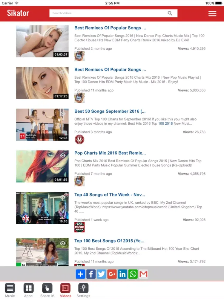 Free music - Top 100 songs from radio stations iPad 应用截图
