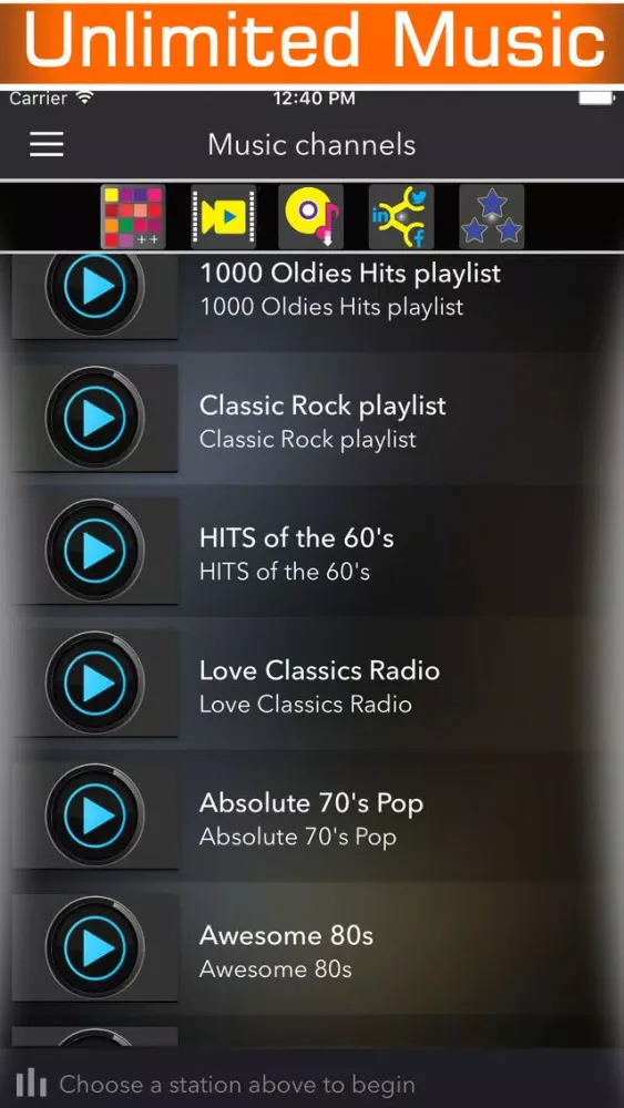 60s 70s 80s retro music radio & classic country rock songs from online radio fm stations Screenshots
