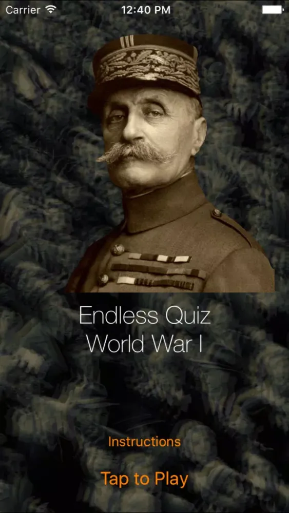 Capturas de tela do Endless Quiz World War I