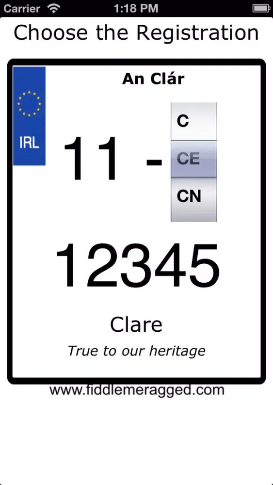 Captures d'écran de Irish Vehicle Registration Plates