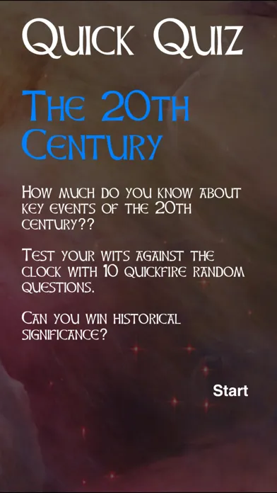 Quick Quiz - 20th Century Events স্ক্রিনশট