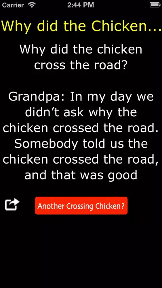 Why did the chicken cross the road? Screenshots