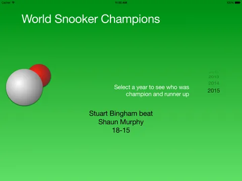 Tangkapan skrin World Snooker Champions iPad 