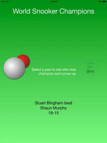 Tangkapan skrin World Snooker Champions iPad 