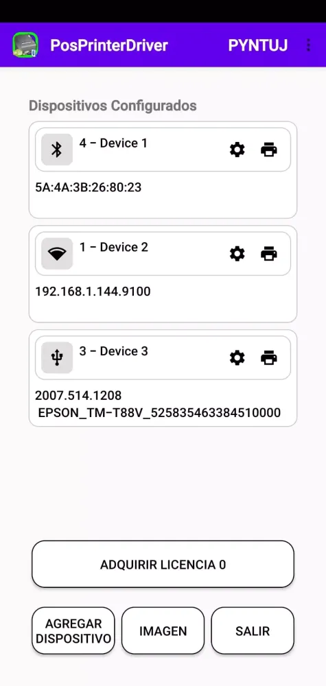 Capturas de pantalla de POS PRINTER DRIVER ESC/POS