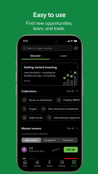 Zrzuty ekranu Fidelity Investments