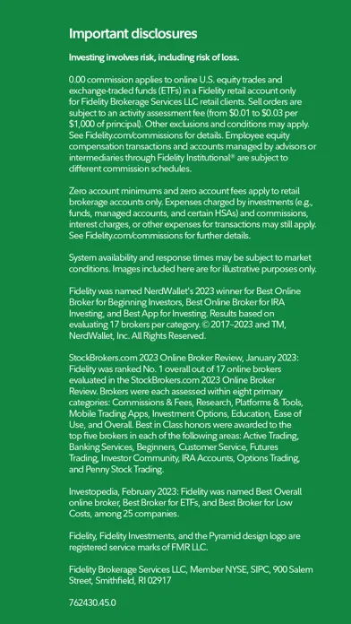 Zrzuty ekranu Fidelity Investments