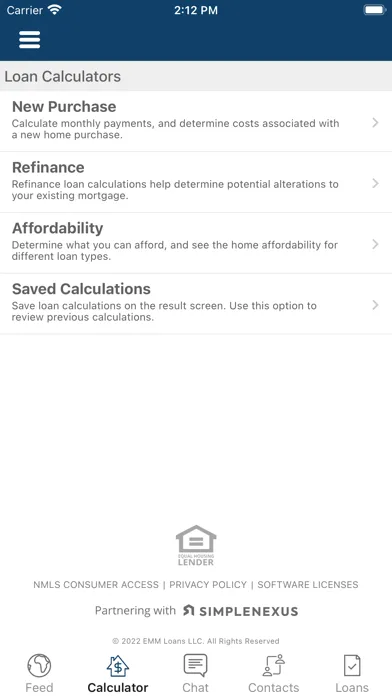 Capturas de tela do Fidelity Mortgage Application