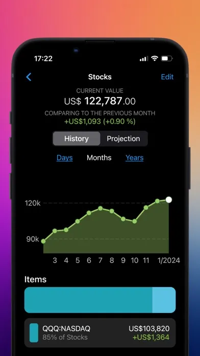 Tangkapan layar Net Worth & Investment Tracker