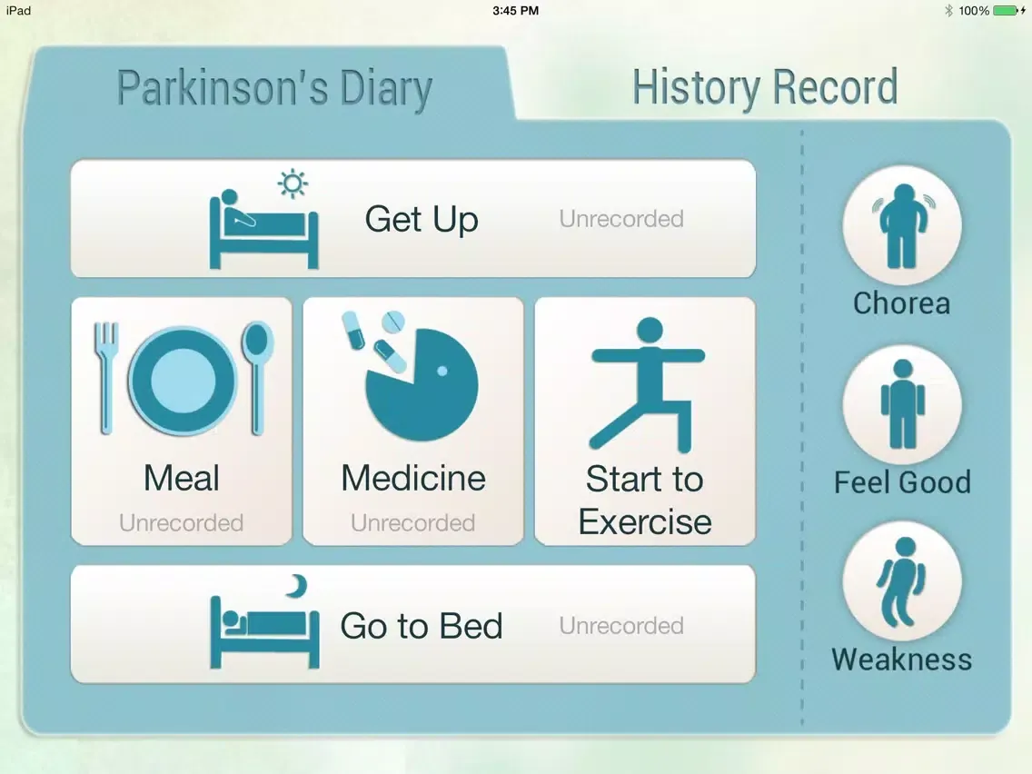 Parkinson's Diary iPad  स्क्रीनशॉट