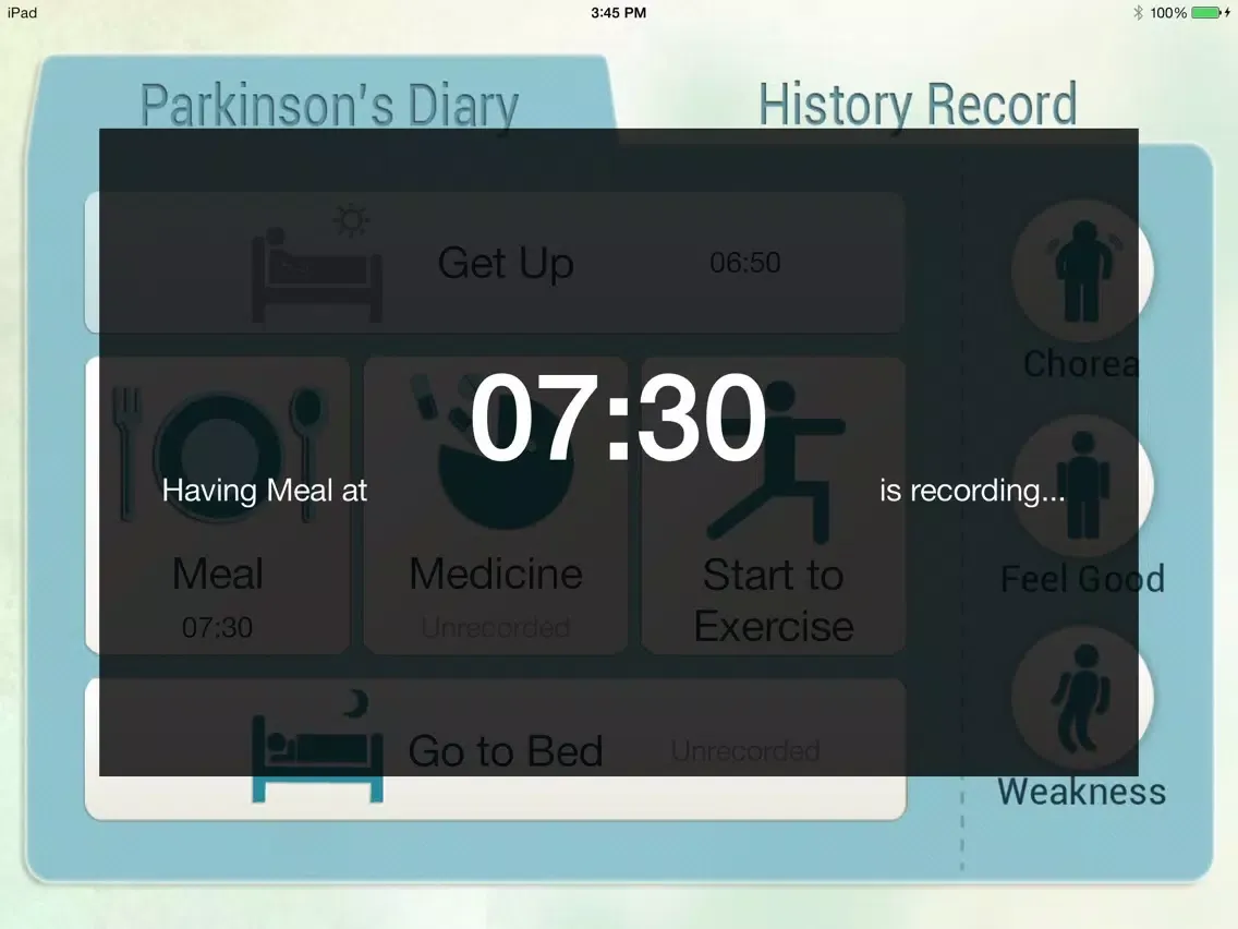 Parkinson's Diary iPad  स्क्रीनशॉट