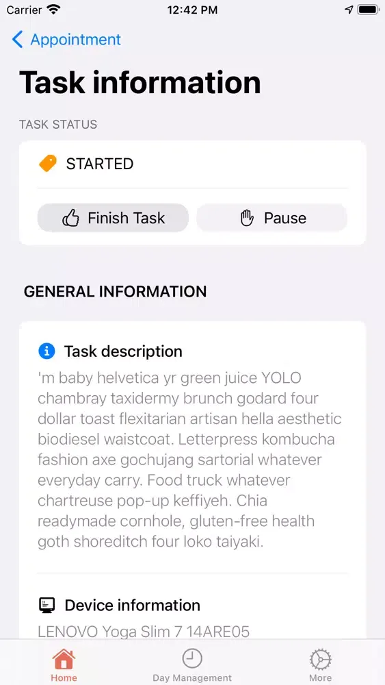 Tangkapan skrin Fieldcode mobile app