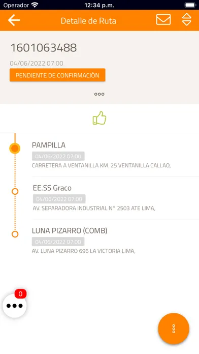 Capturas de tela do Track & Trace Perú