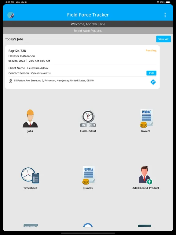 Zrzuty ekranu Field Force Tracker FSM iPad 