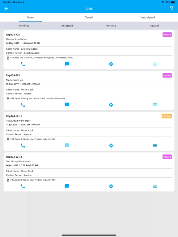Zrzuty ekranu Field Force Tracker FSM iPad 
