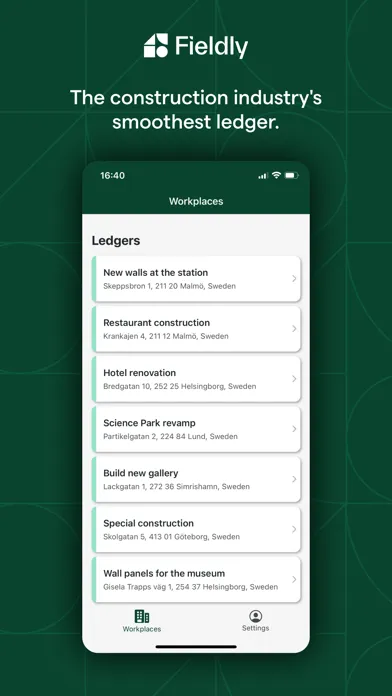 Fieldly Ledger Ekran Görüntüleri