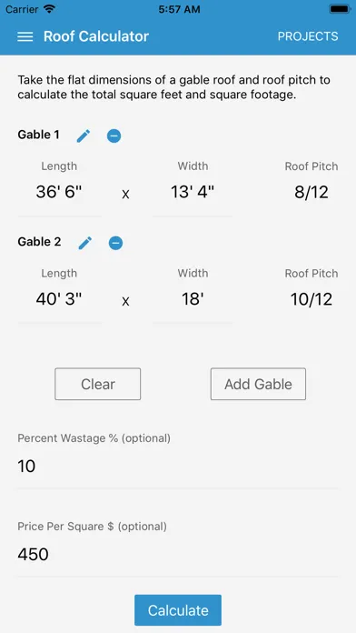 Скриншоты Calculator for Contractors