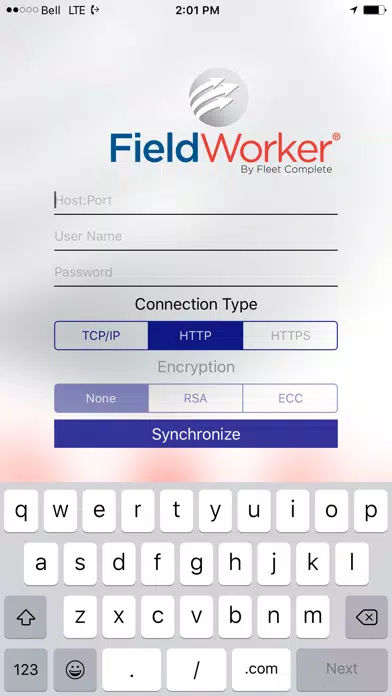 Ảnh chụp màn hình của FieldWorker Client