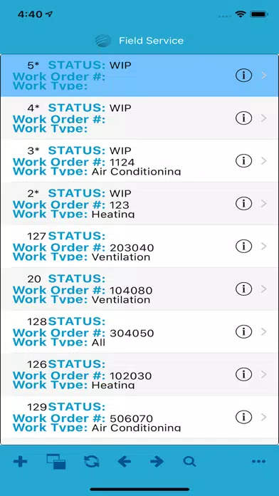 Ảnh chụp màn hình của FieldWorker Client