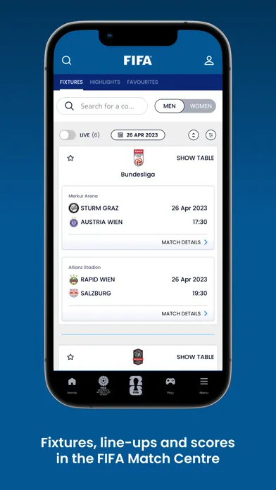 Capturas de pantalla de FIFA Official App