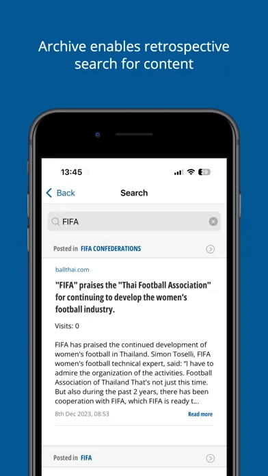 Capturas de pantalla de Fifa News Reports