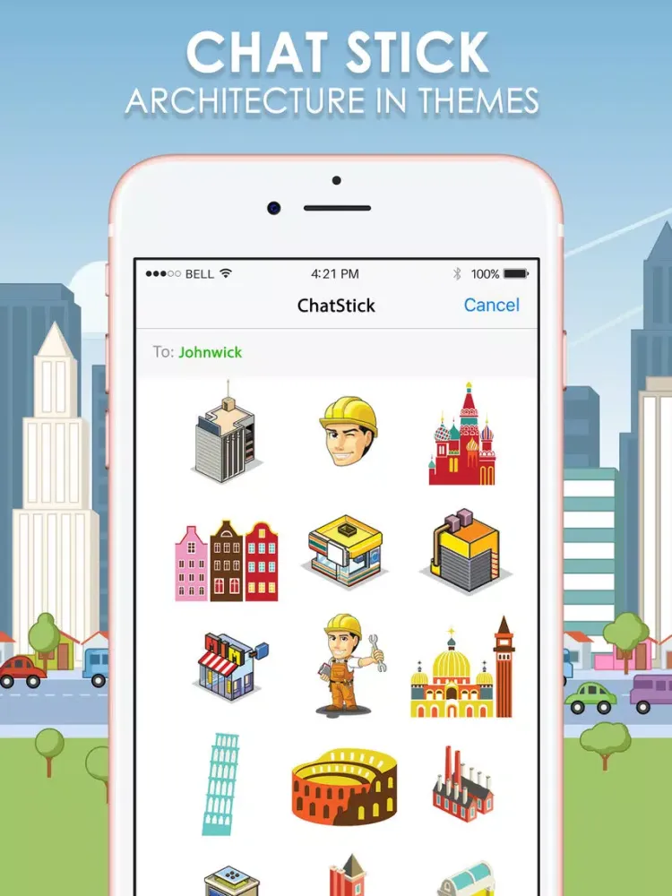 Architecture Stickers Keyboard Themes ChatStick iPad  Ekran Görüntüleri