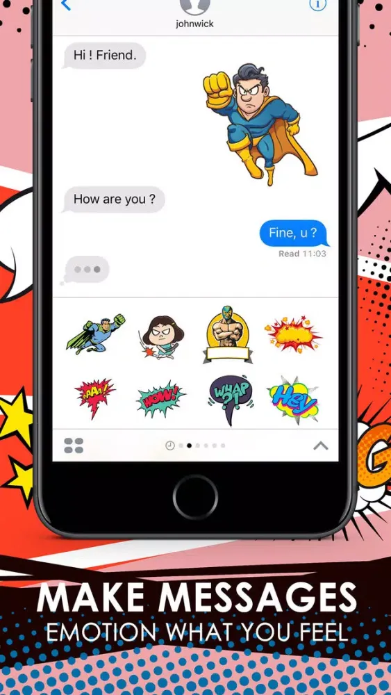 Zrzuty ekranu Cartoon Comics Stickers Keyboard Themes ChatStick