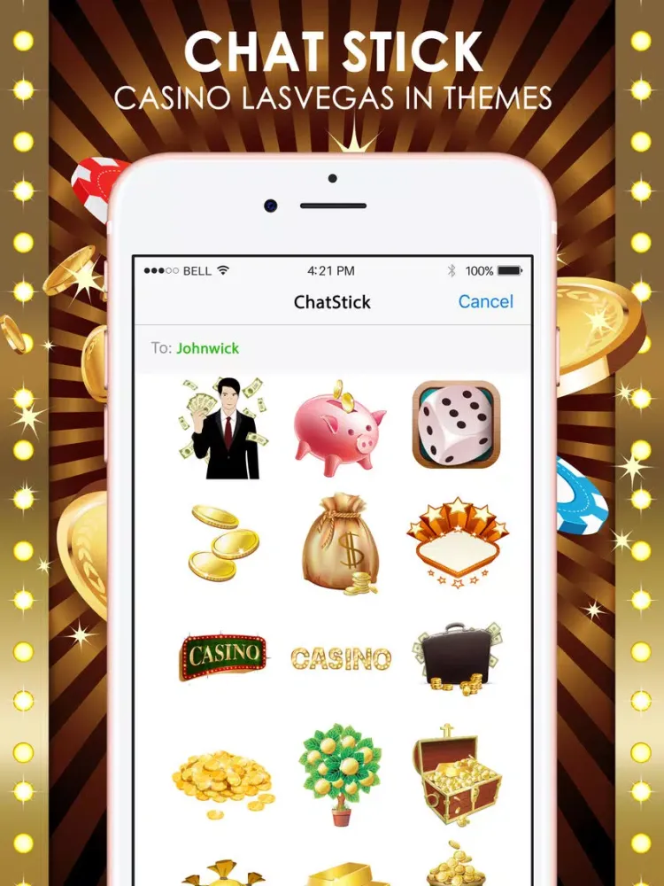 Casino Emoji Stickers Keyboard Themes ChatStick iPad  Ekran Görüntüleri