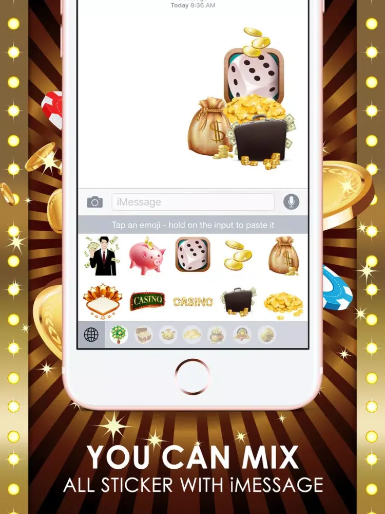 Casino Emoji Stickers Keyboard Themes ChatStick iPad  Ekran Görüntüleri