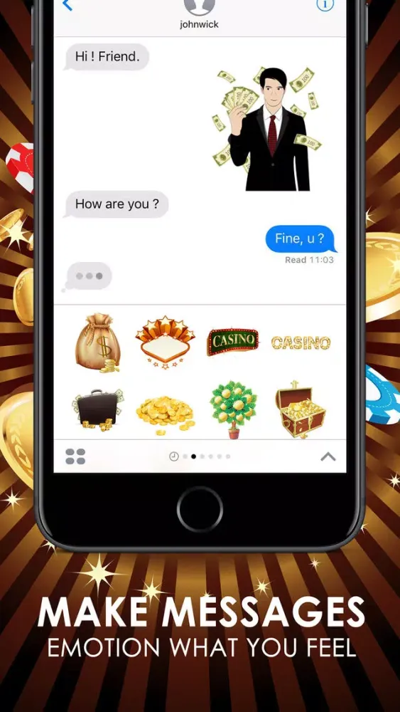 Casino Emoji Stickers Keyboard Themes ChatStick Ekran Görüntüleri