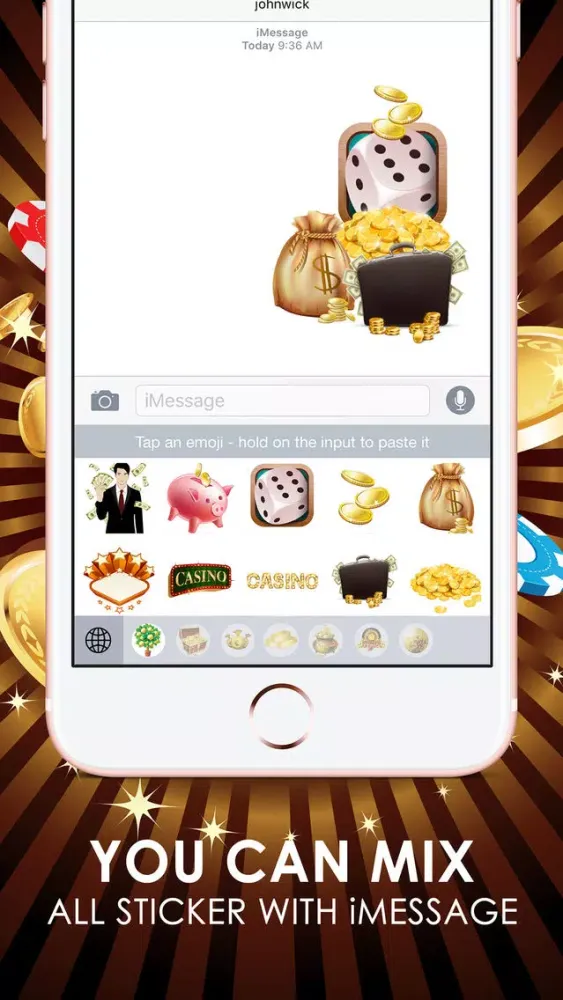 Casino Emoji Stickers Keyboard Themes ChatStick Ekran Görüntüleri