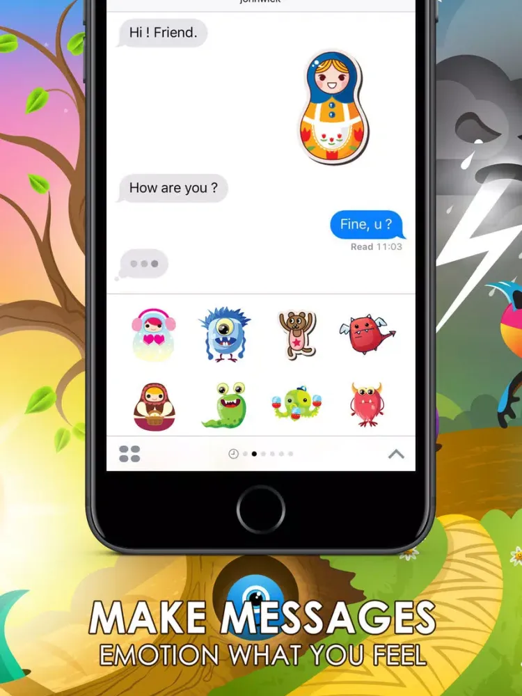 Capturas de pantalla de Cute Emoji Sticker Cutie Keyboard Themes ChatStick iPad 