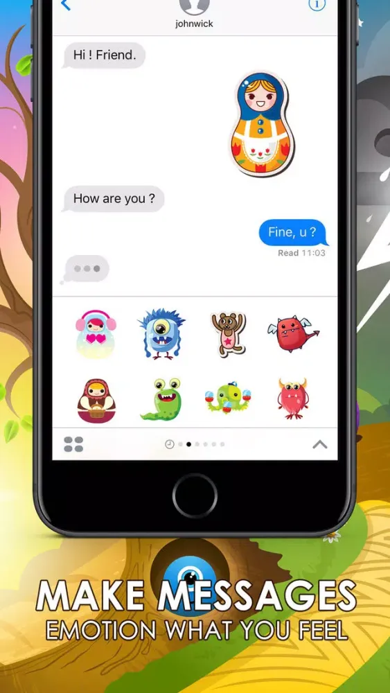 Capturas de pantalla de Cute Emoji Sticker Cutie Keyboard Themes ChatStick