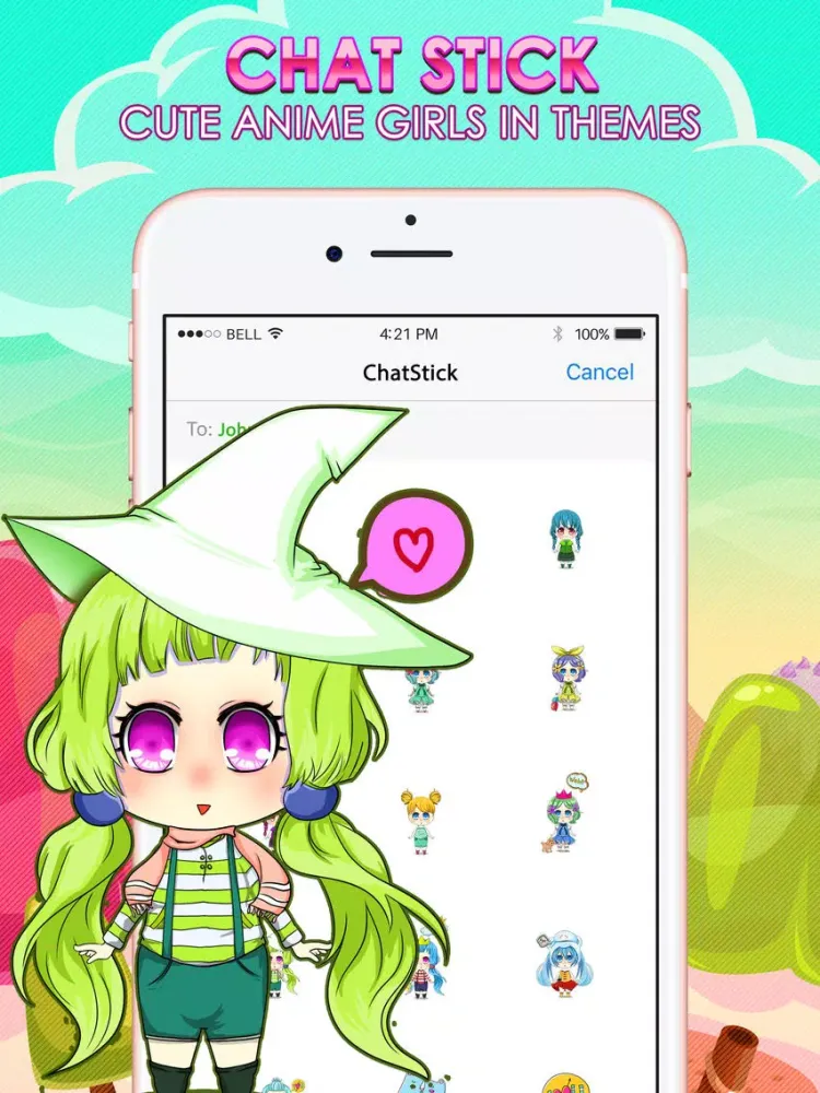 Anime Girls Emoji Chibi Stickers Themes ChatStick iPad  Ekran Görüntüleri