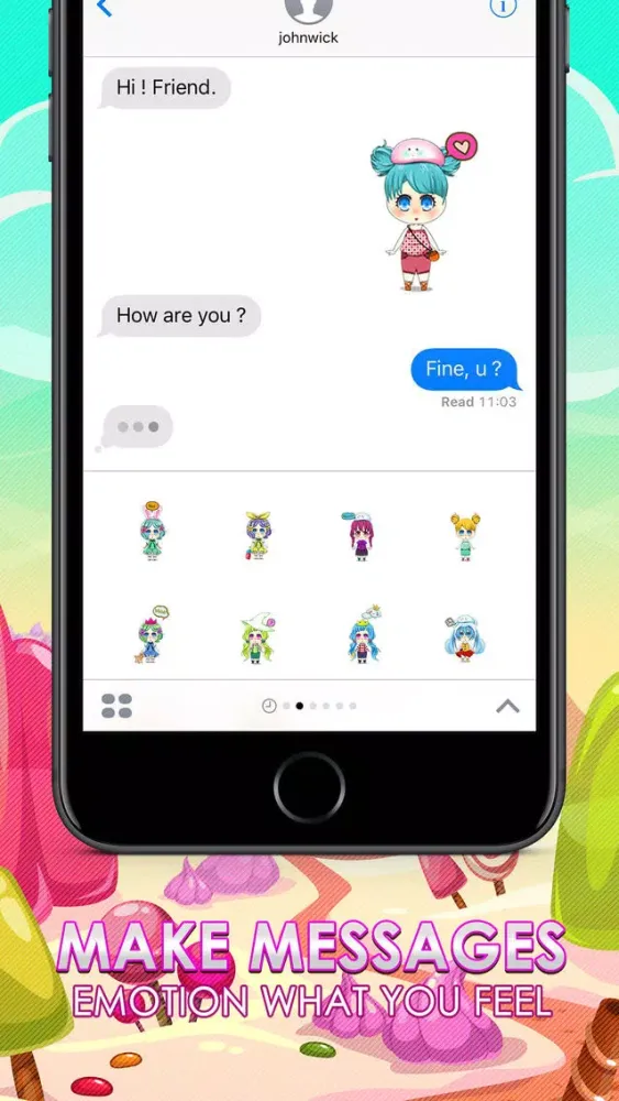 Anime Girls Emoji Chibi Stickers Themes ChatStick Ekran Görüntüleri
