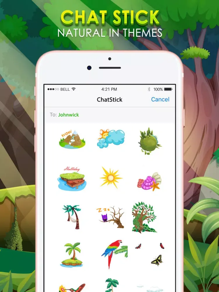 Natural Emoji Sticker Keyboard Themes ChatStick iPad  스크린샷