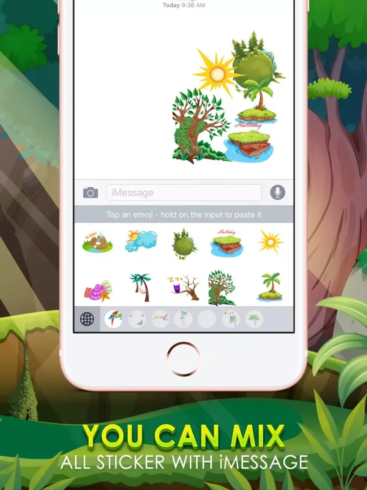 Natural Emoji Sticker Keyboard Themes ChatStick iPad  스크린샷