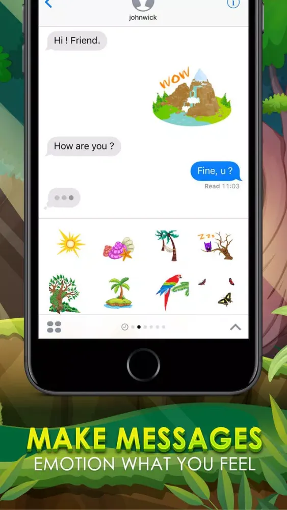 Natural Emoji Sticker Keyboard Themes ChatStick 스크린샷