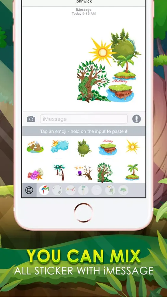 Natural Emoji Sticker Keyboard Themes ChatStick 스크린샷