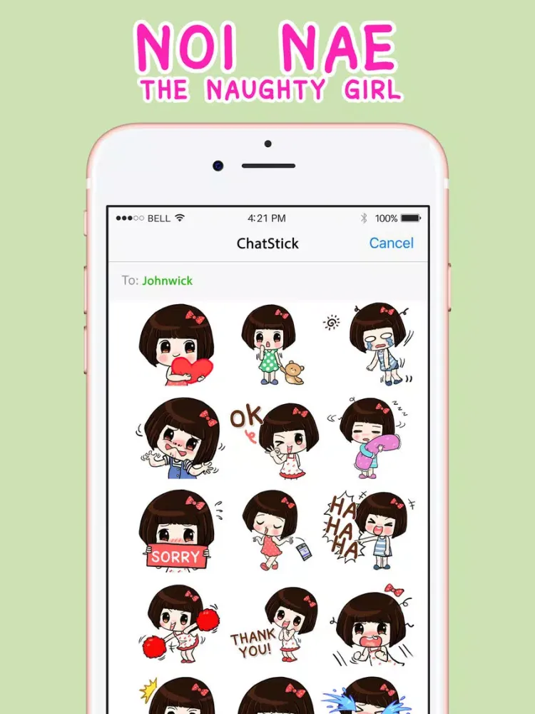 Noi Nae The Naughty Girl Stickers By ChatStick iPad  Screenshots