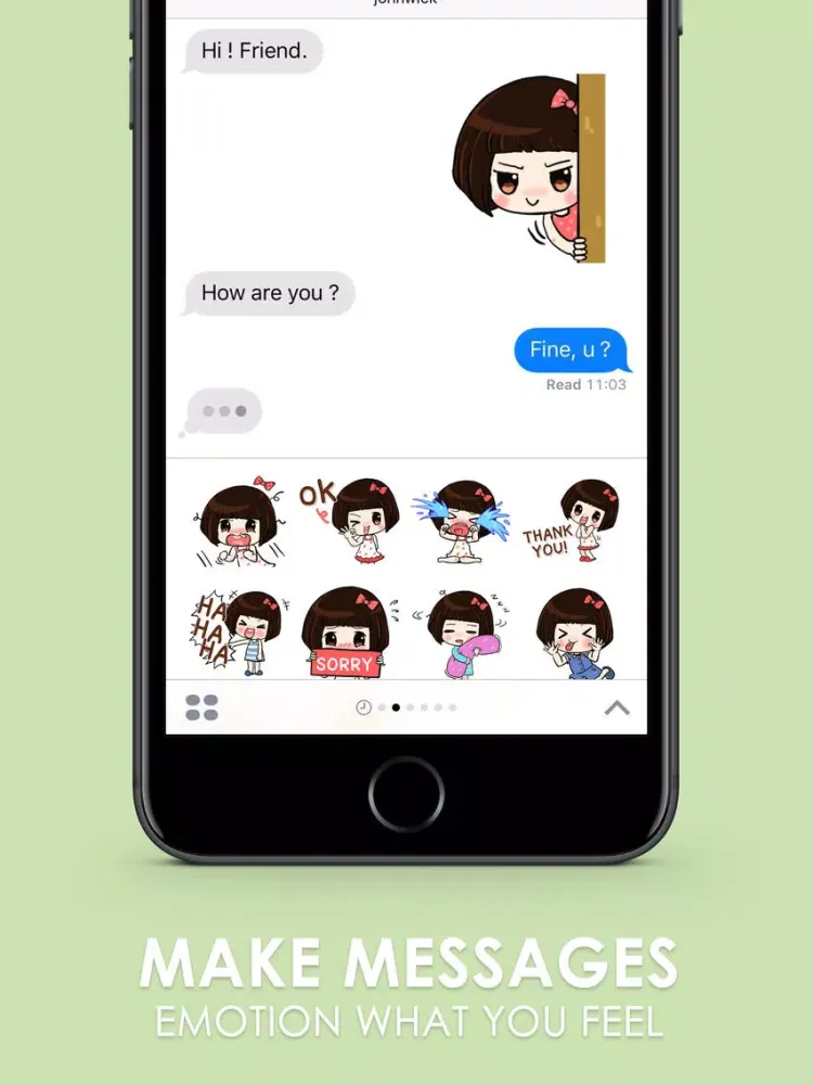 Noi Nae The Naughty Girl Stickers By ChatStick iPad  Screenshots