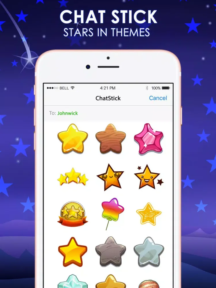 Capturas de tela do Stars Emoji Stickers Keyboard Sky Themes ChatStick iPad 