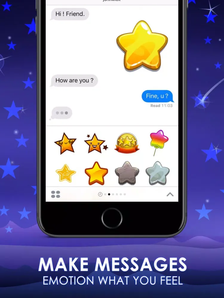 Capturas de tela do Stars Emoji Stickers Keyboard Sky Themes ChatStick iPad 