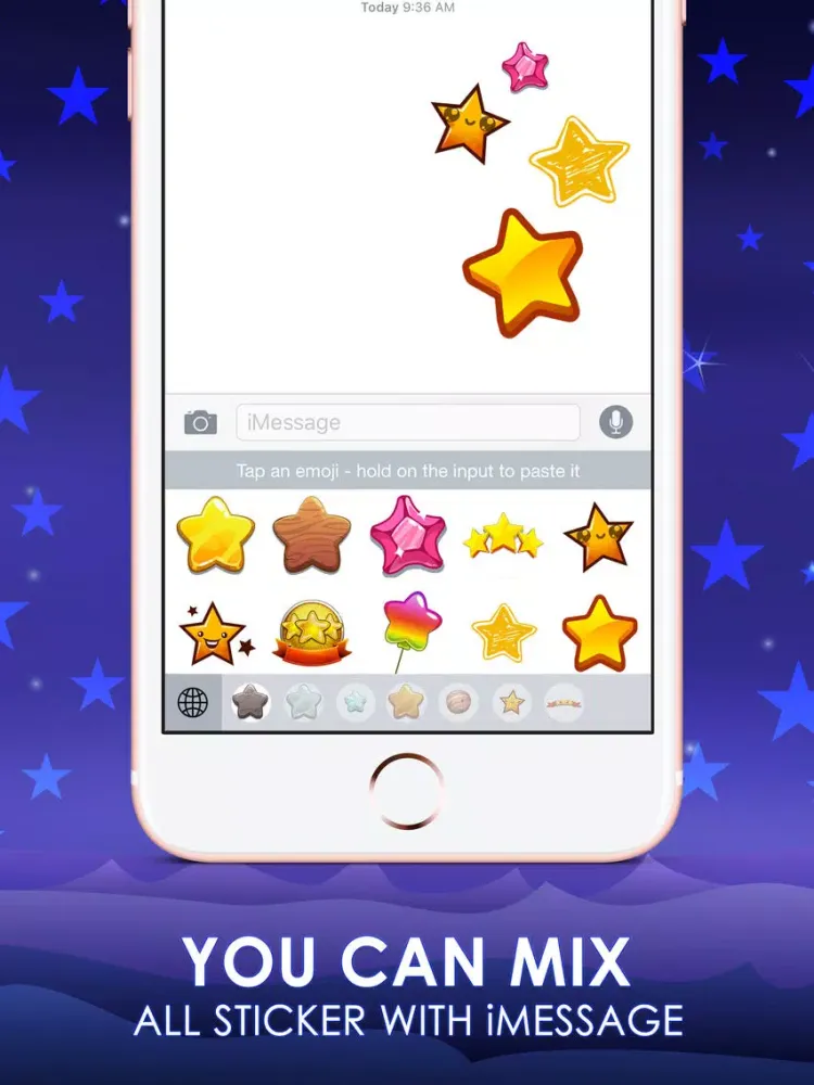 Capturas de tela do Stars Emoji Stickers Keyboard Sky Themes ChatStick iPad 