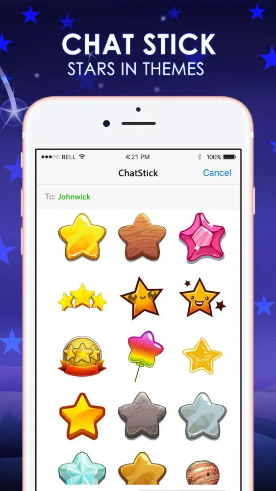 Capturas de tela do Stars Emoji Stickers Keyboard Sky Themes ChatStick
