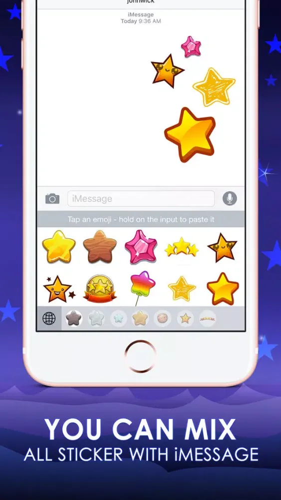 Capturas de tela do Stars Emoji Stickers Keyboard Sky Themes ChatStick