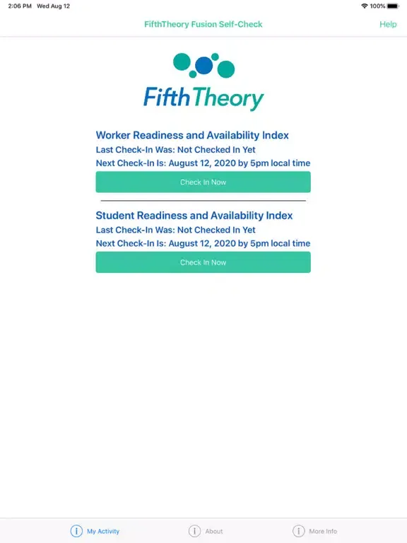 FifthTheory Fusion Self-Check iPad  স্ক্রিনশট