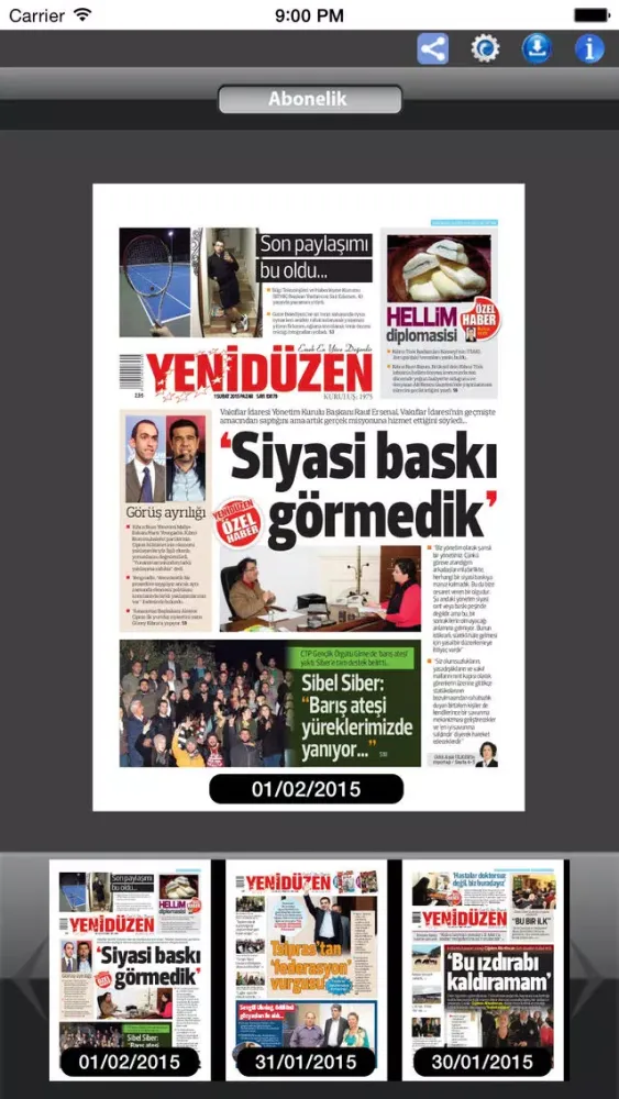 Capturas de tela do Yeni Düzen