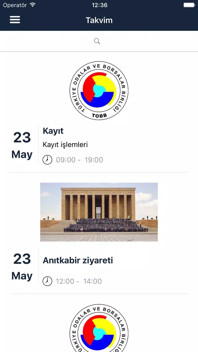 TOBB Etkinlik سکرین شاٹس